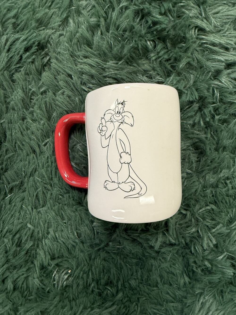 Rae Dunn Looney Tunes Sylvester the Cat "Sufferin' Succotash!" Coffee Mug Red